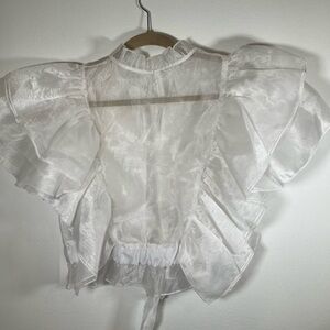 The Clothing Company White Ruffled Blouse